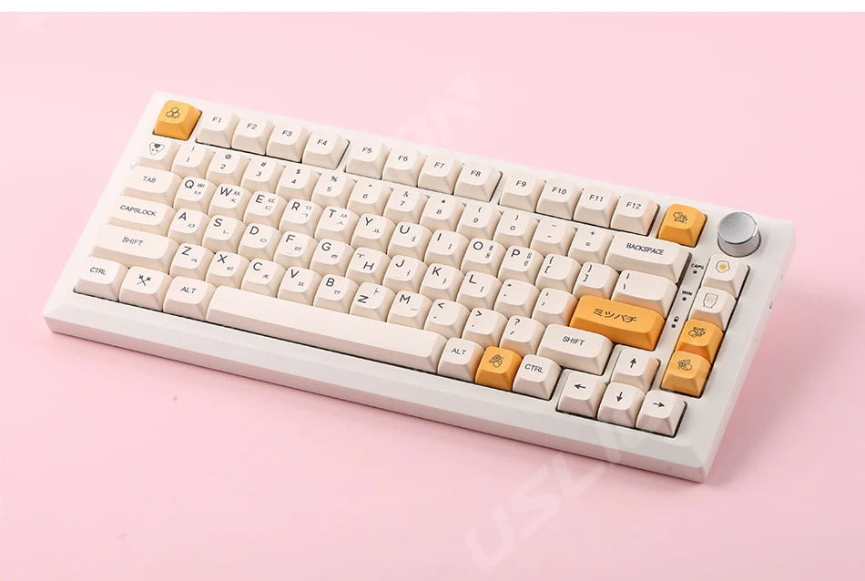XDA Profile Honey Milk Theme PBT Keycaps - Keebookeys