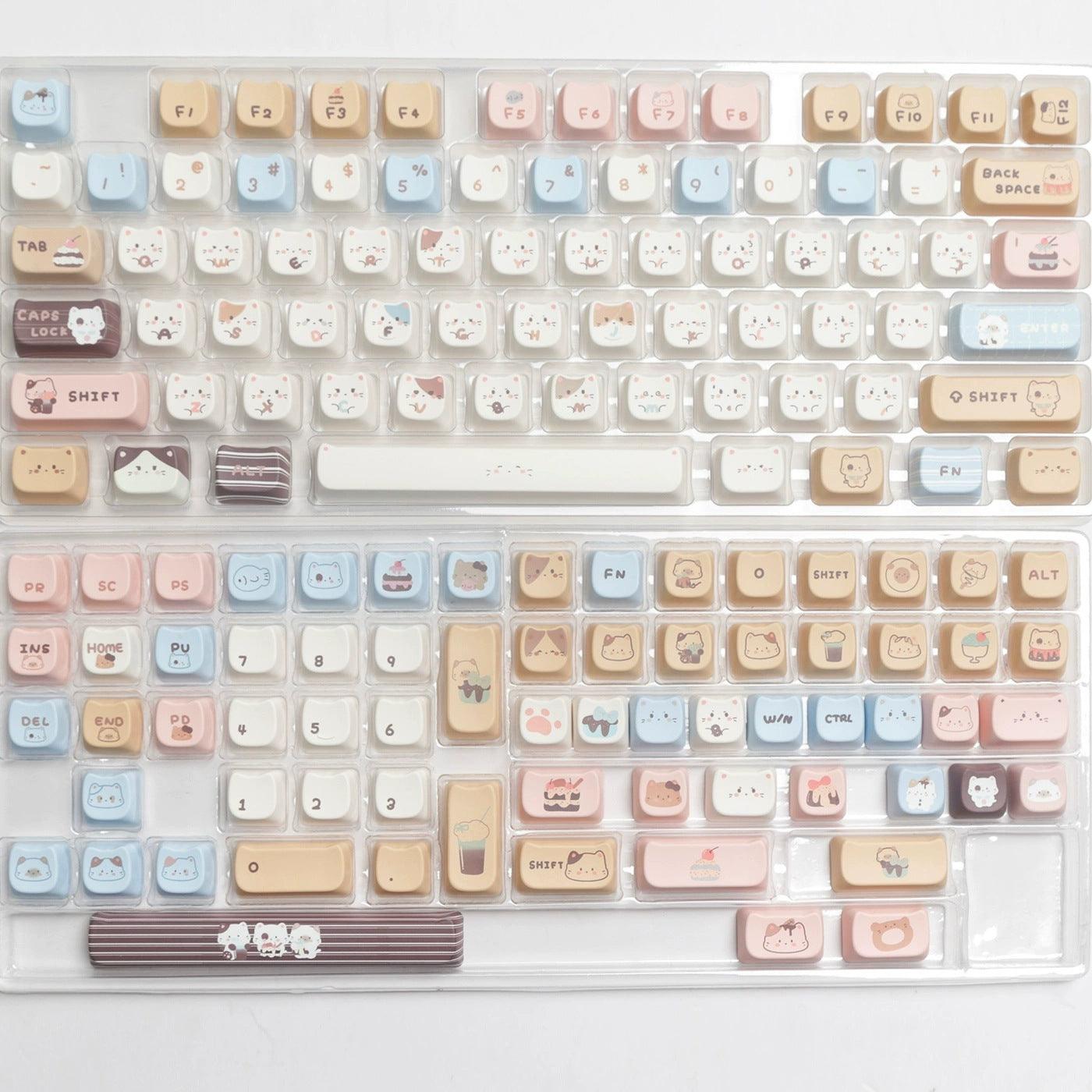 MOA Profile Sea Salt Cat PBT Keycaps - Keebookeys