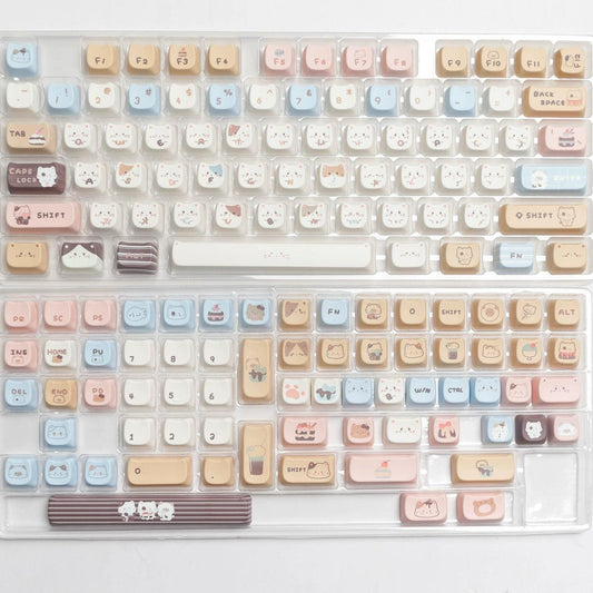 MOA Profile Sea Salt Cat PBT Keycaps - Keebookeys