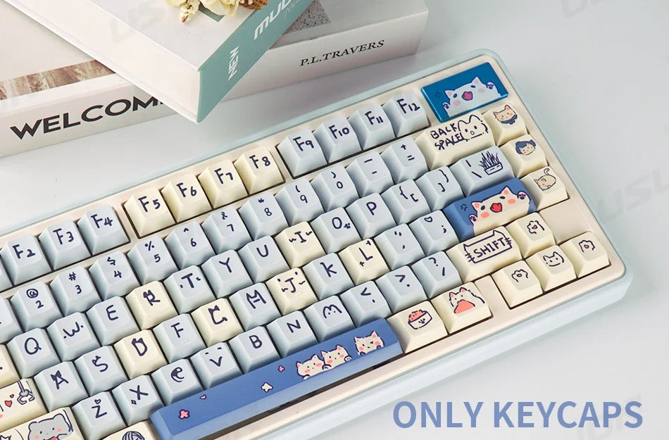 95 Keys Bunny & Cat PBT Keycaps Cherry Profile - Keebookeys