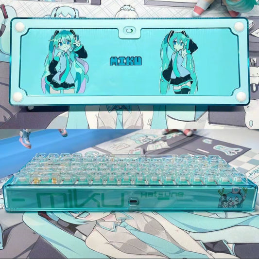 Hatsune Miku Themed Custom Keyboard/Base 68 - Keebookeys