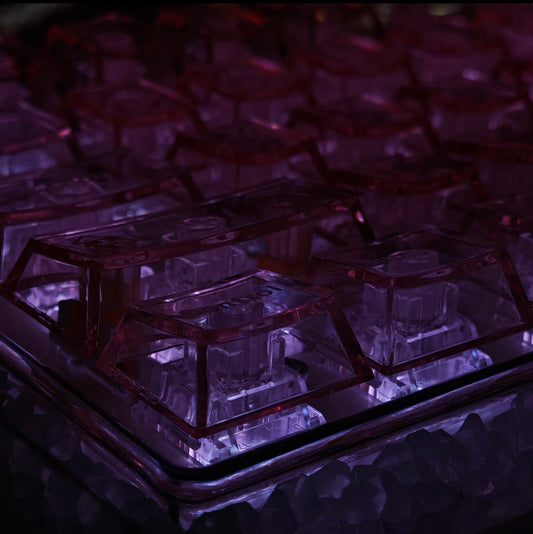 (Sakura Pink) Luminous Glow Stone Keyboard/Base 68 - Keebookeys