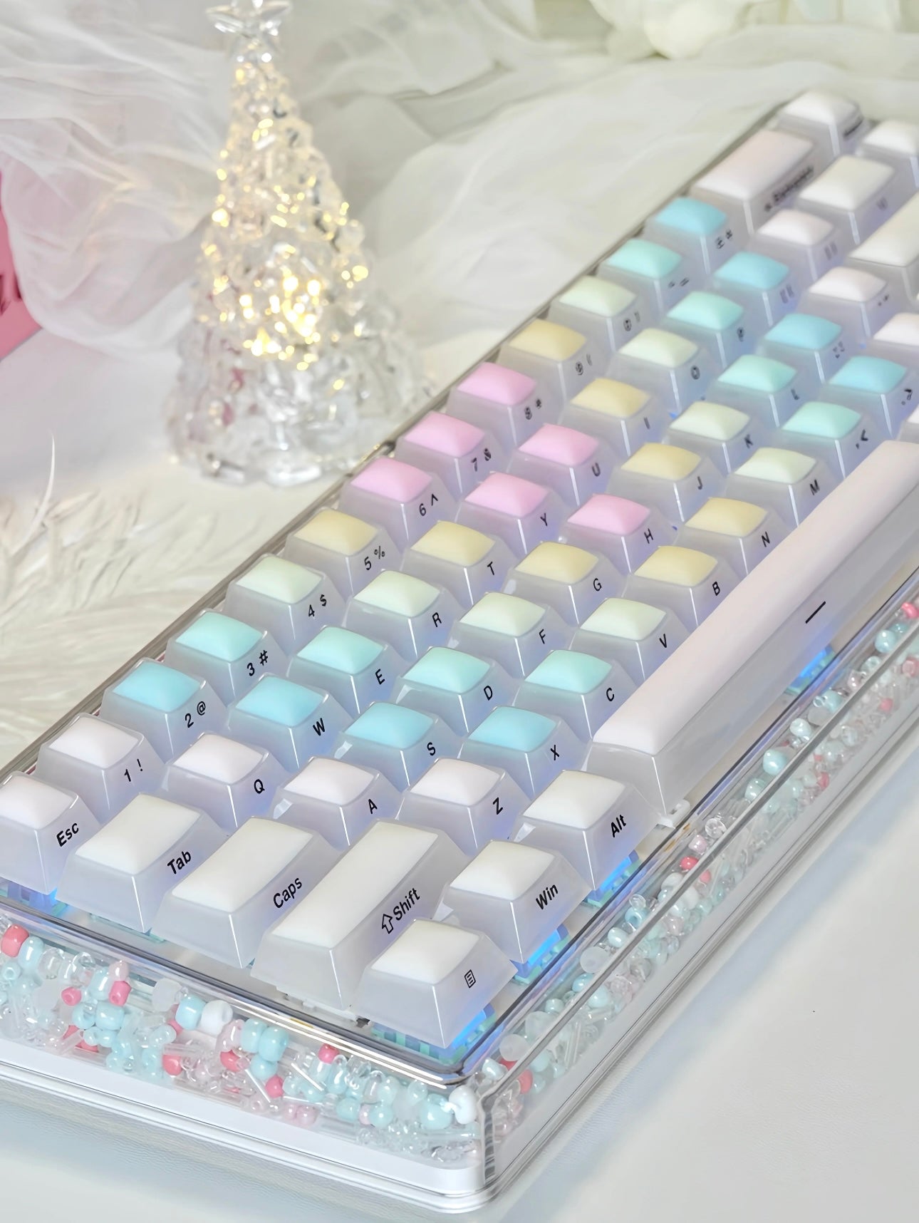 Rainbow Jelly Limited Edition Keyboard/ Base 68 - Keebookeys