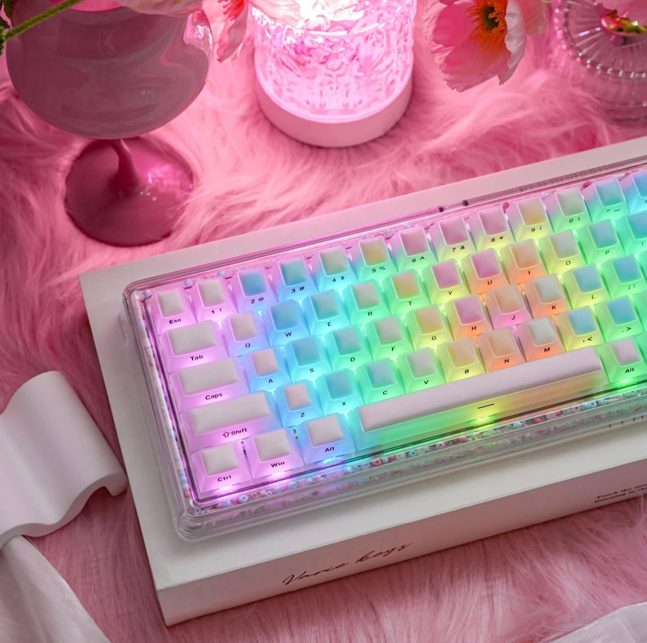 Rainbow Jelly Limited Edition Keyboard/ Base 68 - Keebookeys
