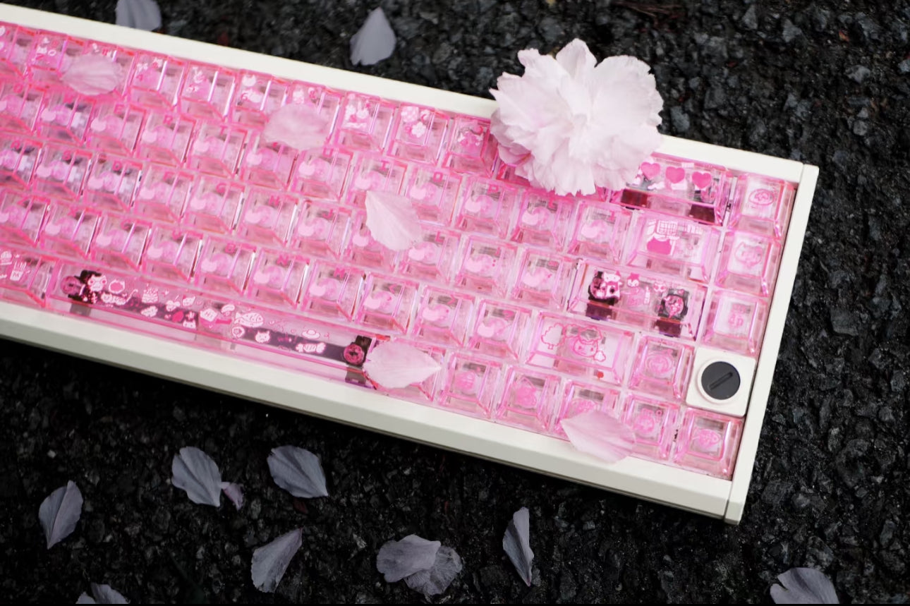 Sakura Pink Cat Keycaps
