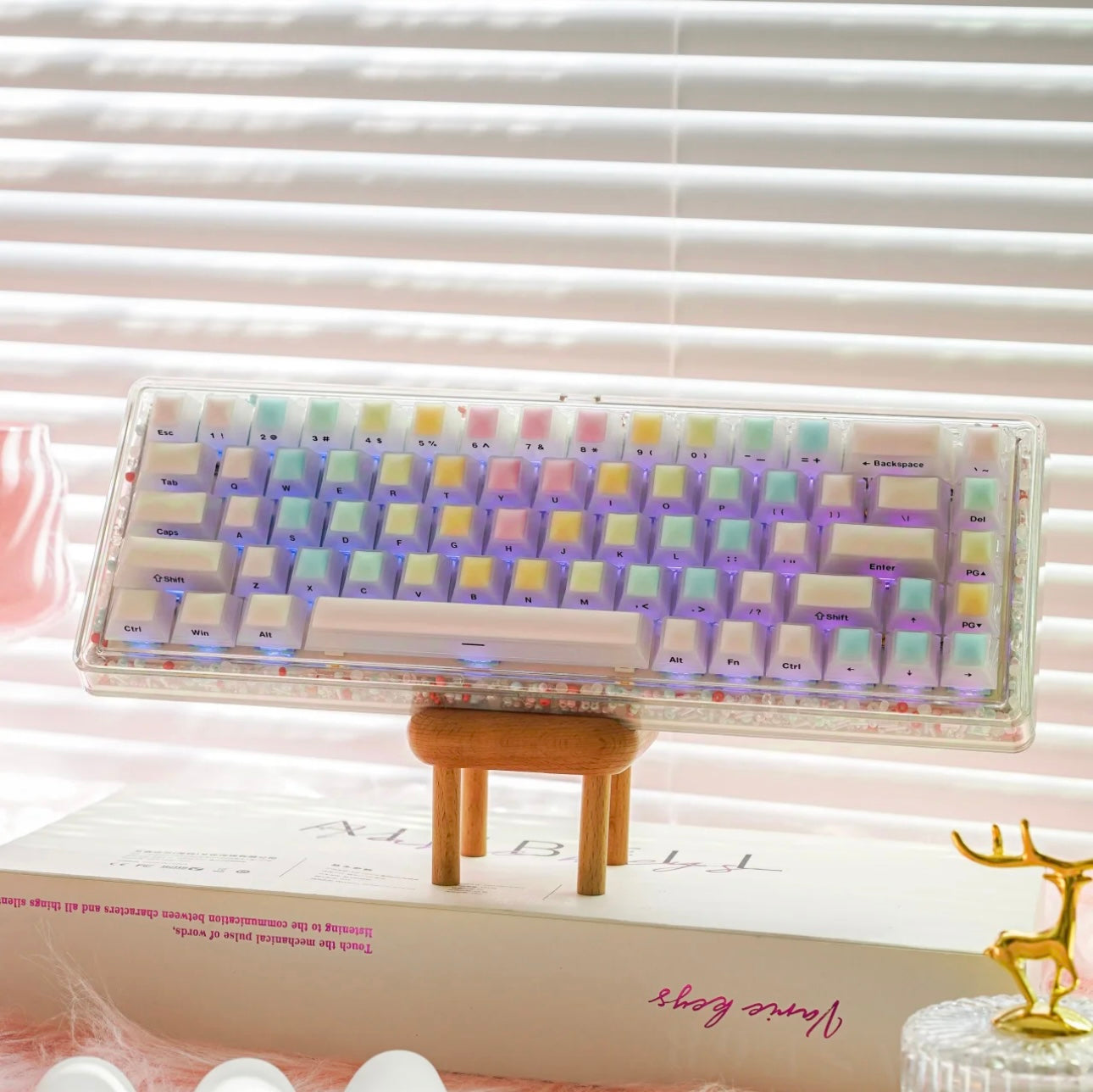 Rainbow Jelly Limited Edition Keyboard/ Base 68 - Keebookeys