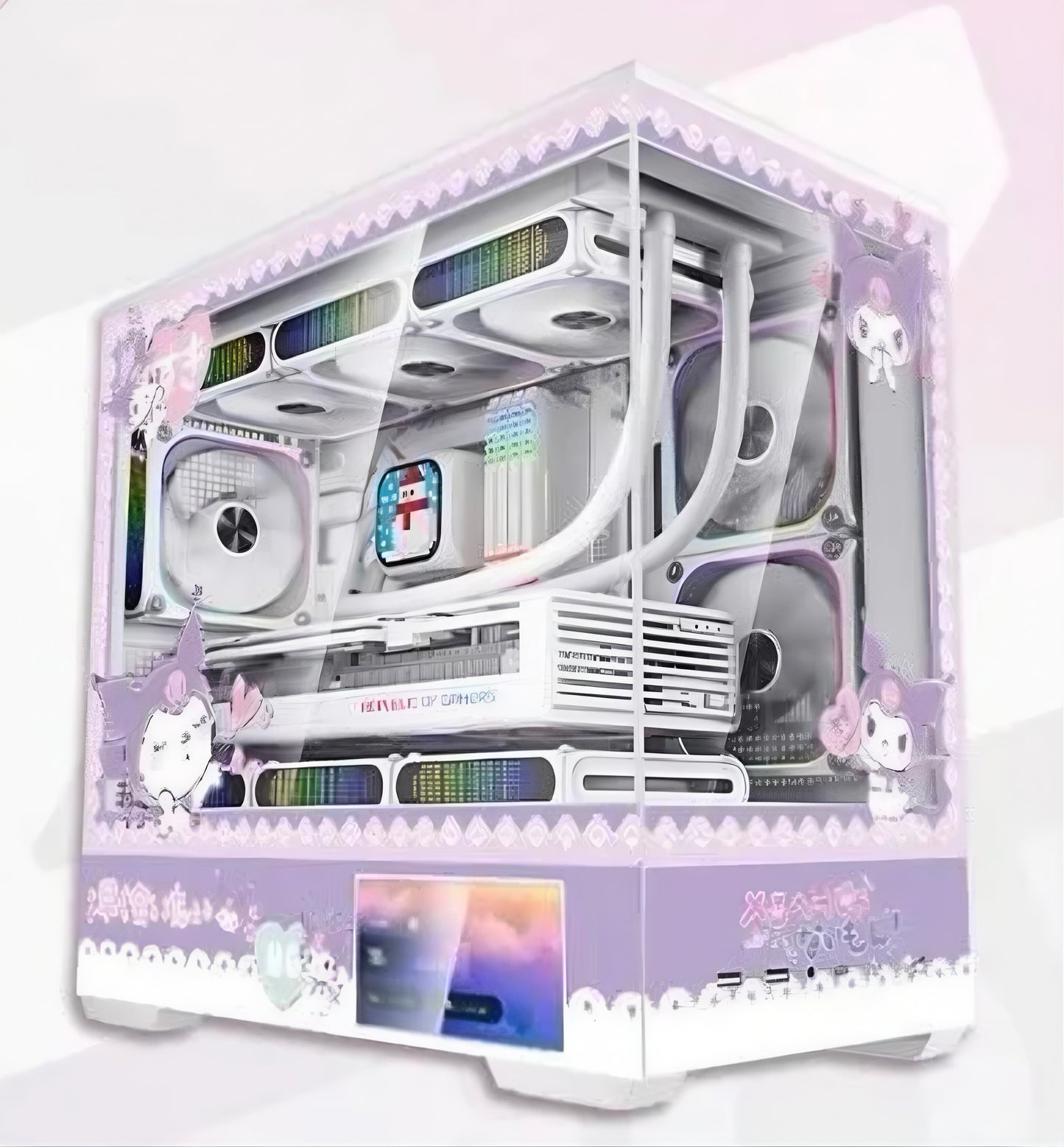 Pre order White Kurom ATX Pc Case/ With 6 inches Touchscreen