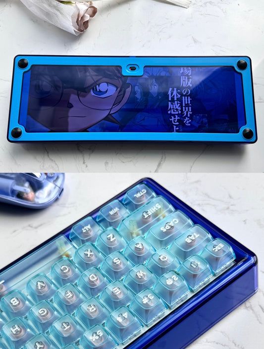 Detective Conan Themed Custom Keyboard Blue/Base 68 - Keebookeys