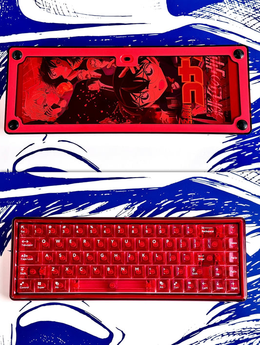 Detective Conan Themed Custom Keyboard Red /Base 68 - Keebookeys