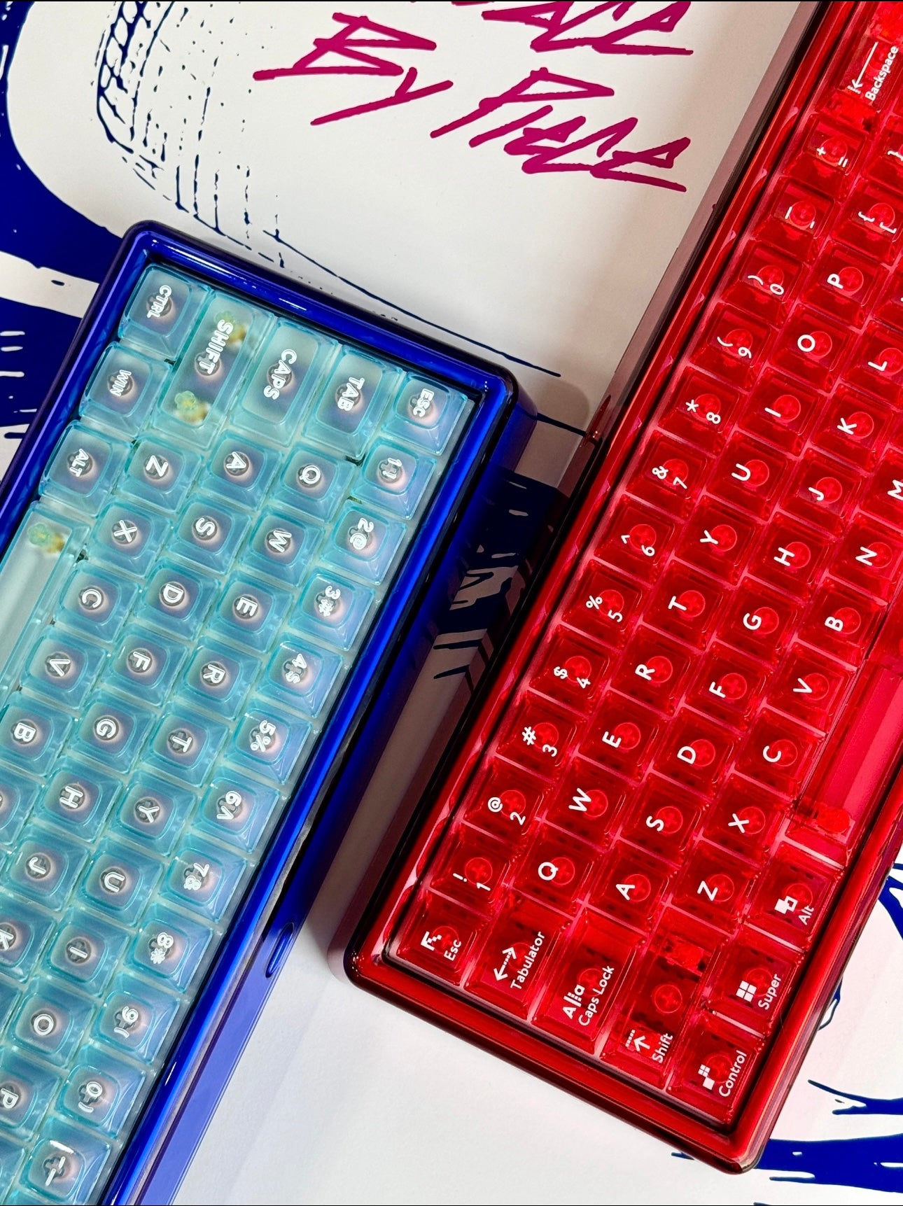 Detective Conan Themed Custom Keyboard Blue/Base 68 - Keebookeys