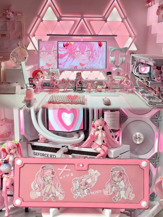 Sakura Miku Themed Keyboard/Base 68 - Keebookeys