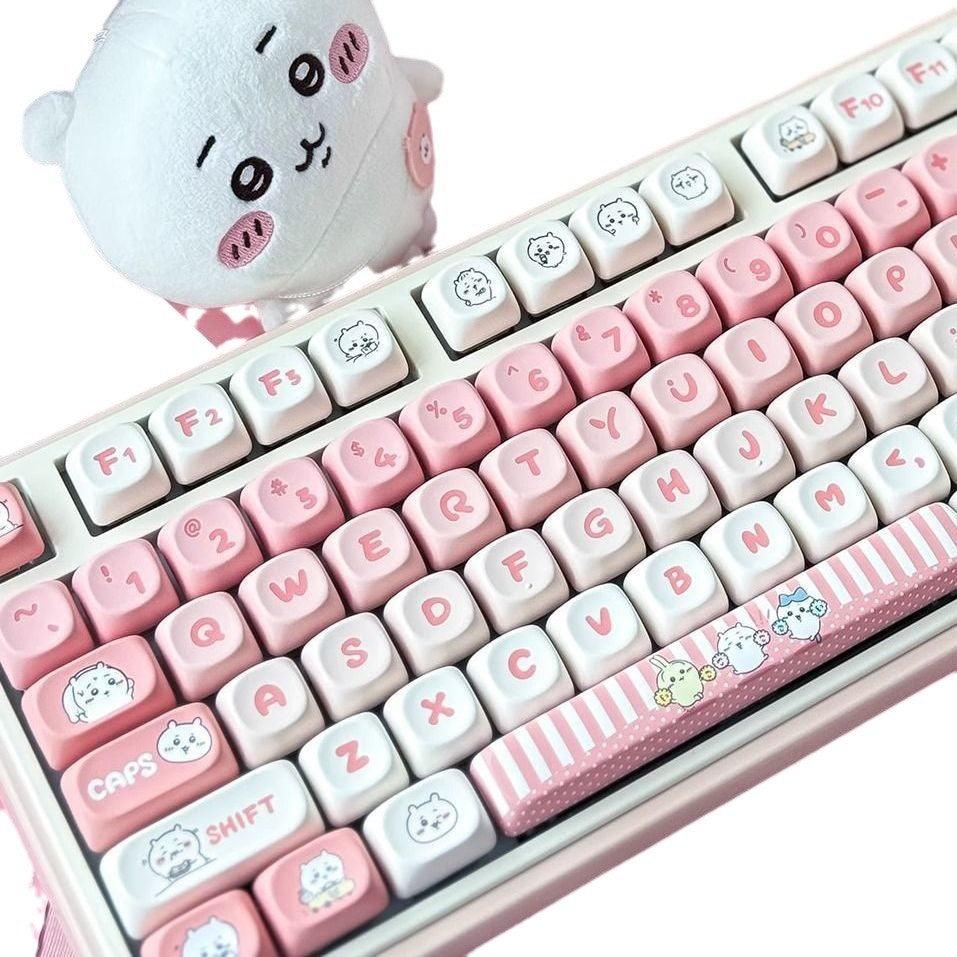 MOA Profile Pink Jiji Keycaps - Keebookeys