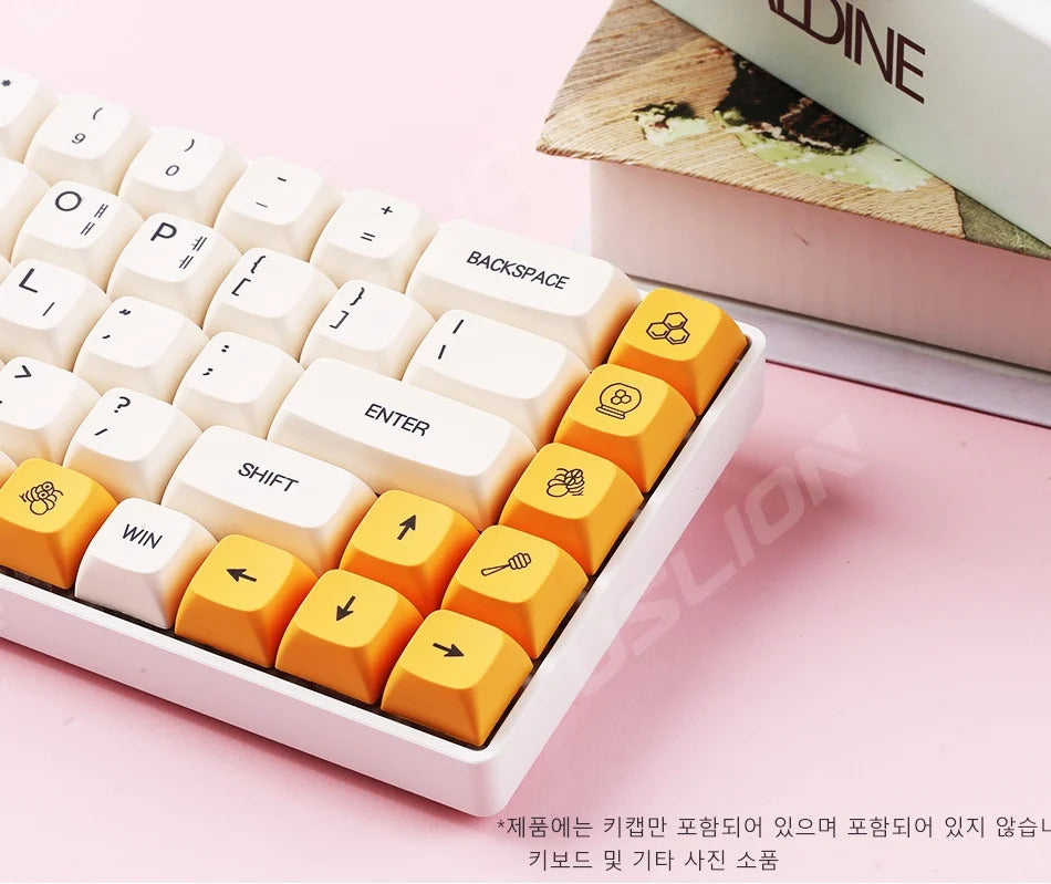 XDA Profile Honey Milk Theme PBT Keycaps - Keebookeys