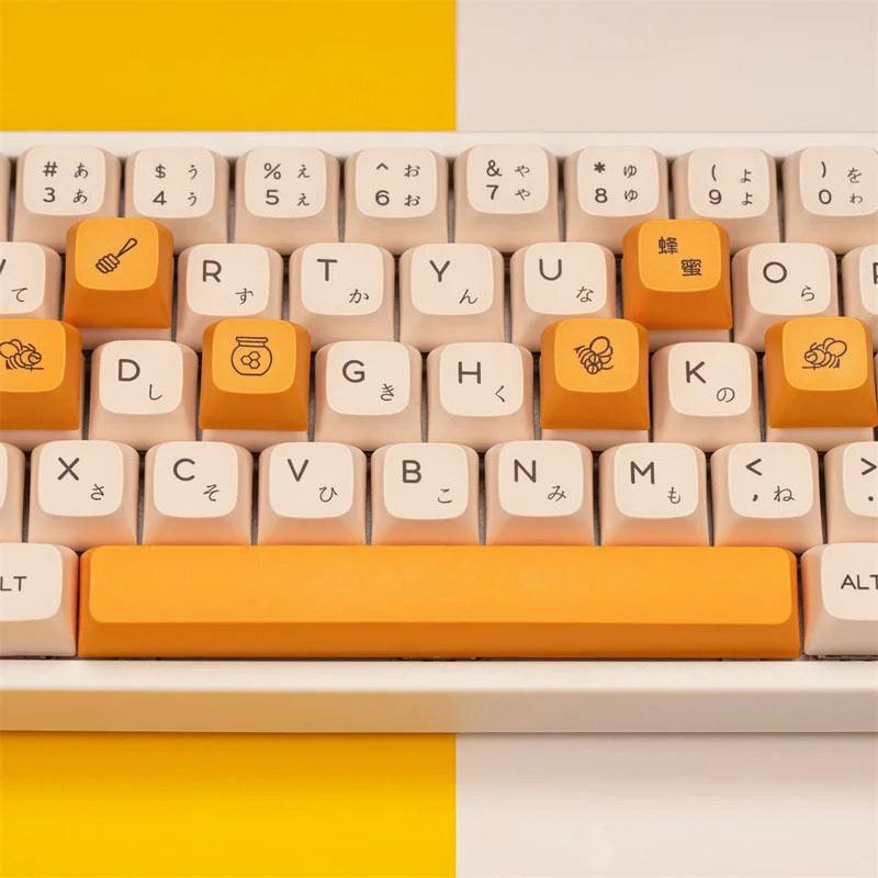 XDA Profile Honey Milk Theme PBT Keycaps - Keebookeys