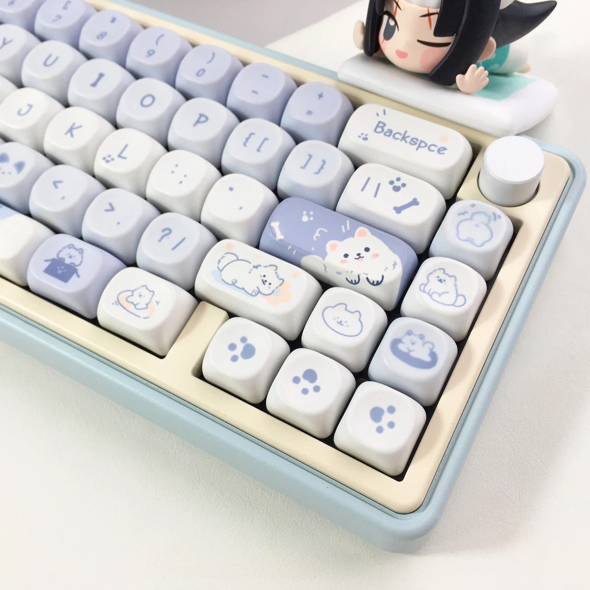 MOA Profile Samoyed Dogs PBT Keycaps - Keebookeys