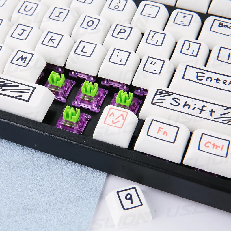 125 Keys Graffiti Theme XDA Profile PBT Keycaps - Keebookeys