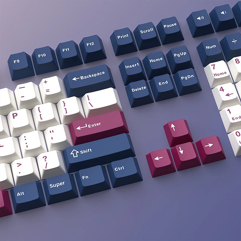 126 Keys Cherry Profile Minimalist PBT Keycaps - Keebookeys