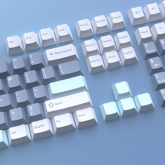 126 Keys Cherry Profile Minimalist PBT Keycaps - Keebookeys