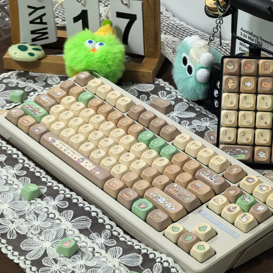 MOA Profile Khaki Cocoa Theme PBT Keycap - Keebookeys