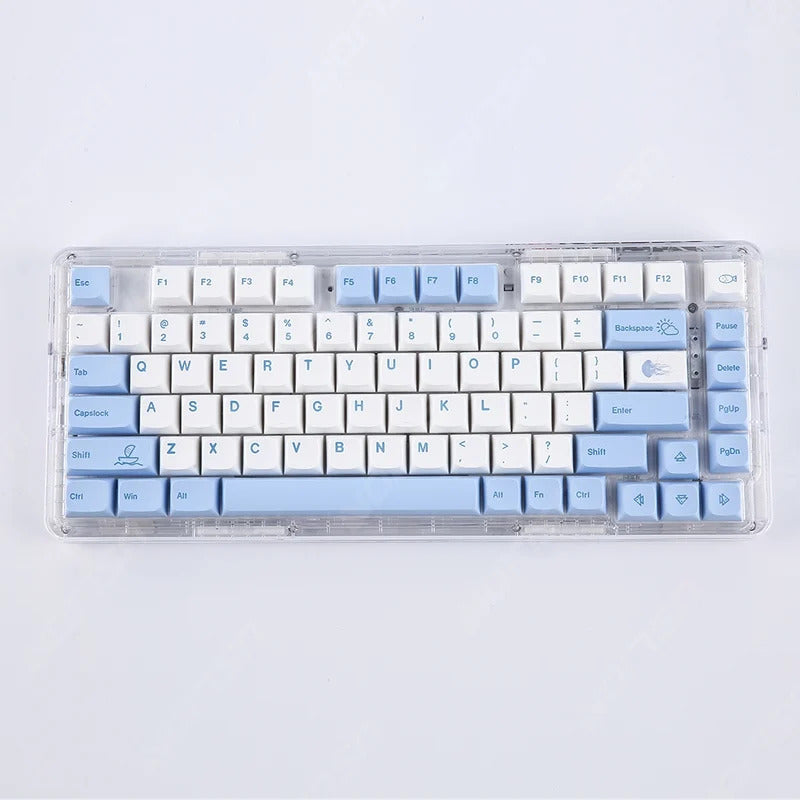 133 Keys XDA Profile Ocean Whale Theme PBT Keycaps - Keebookeys