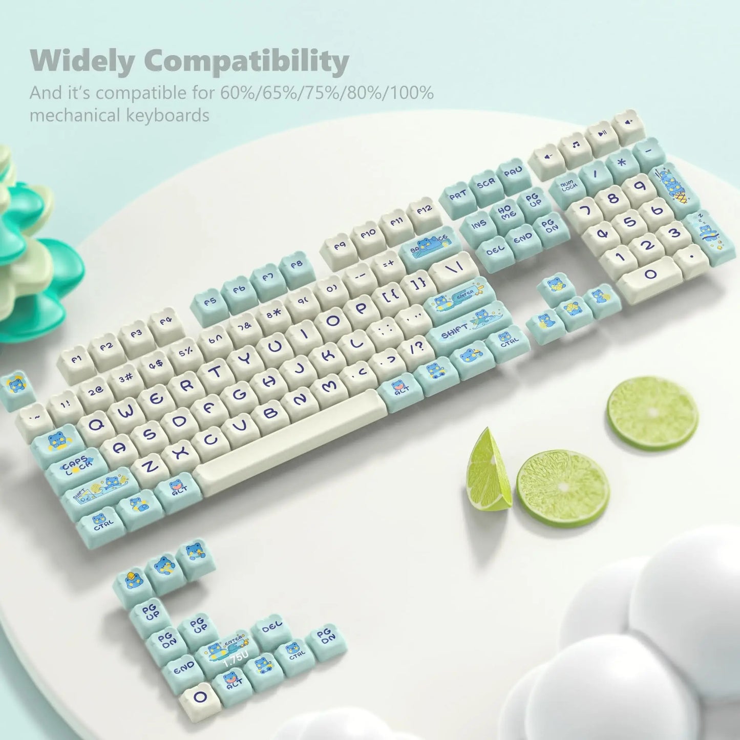 XDA Profile Lime Sea Salt PBT Keycaps - Keebookeys