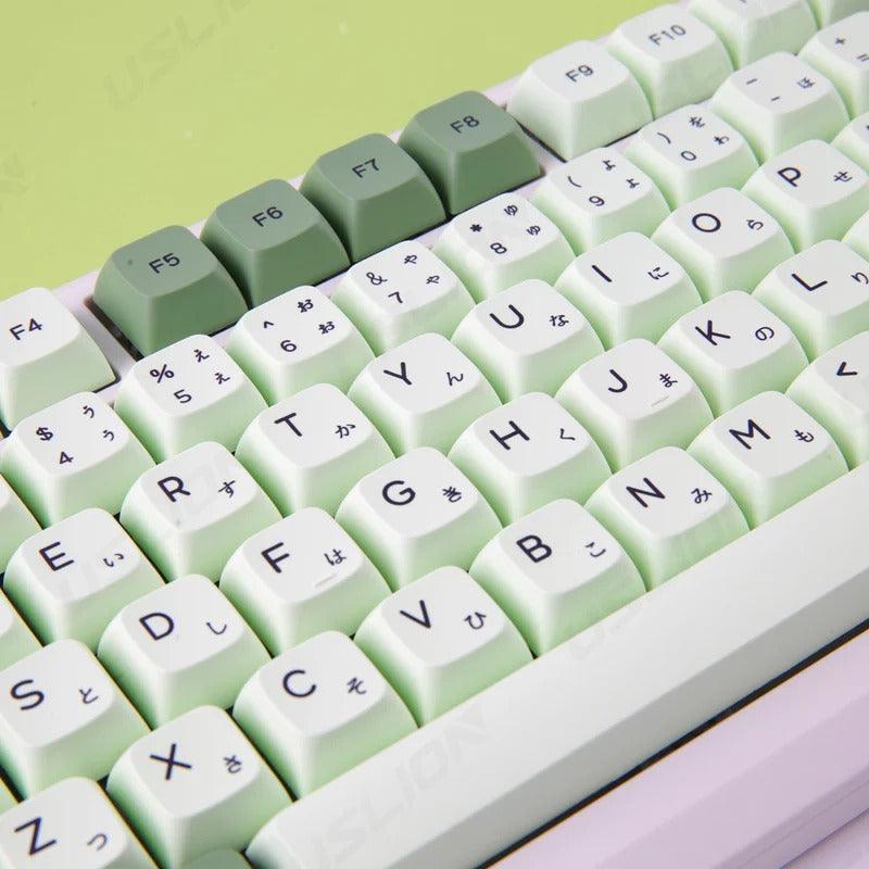 123 Keys XDA Profile Green Tea PBT Keycaps - Keebookeys