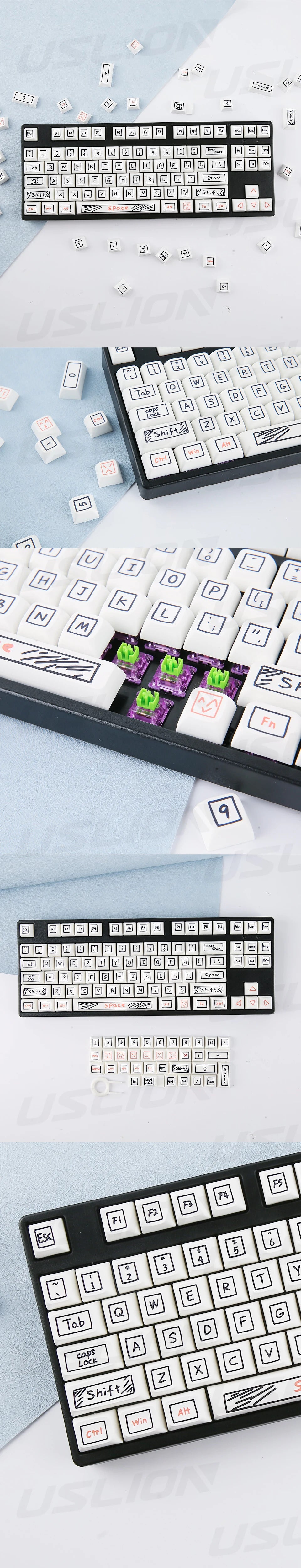 125 Keys Graffiti Theme XDA Profile PBT Keycaps - Keebookeys