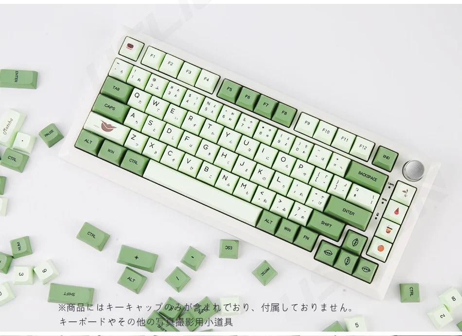 123 Keys XDA Profile Green Tea PBT Keycaps - Keebookeys