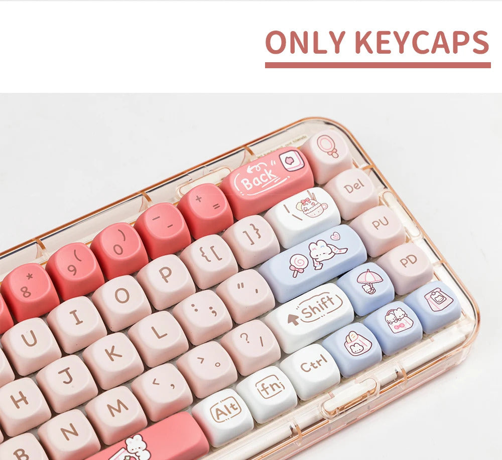 140 Keys SOA Profile Shopping Rabbit Theme PBT Keycaps - Keebookeys