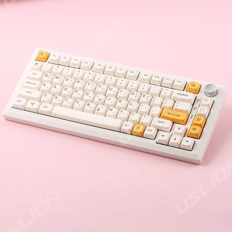 XDA Profile Honey Milk Theme PBT Keycaps - Keebookeys