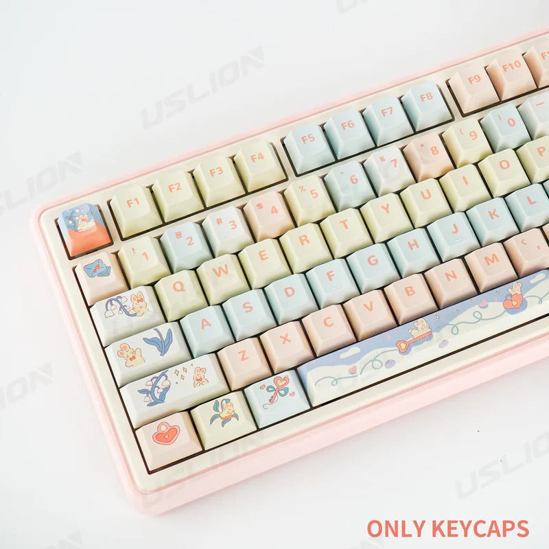 95 Keys Bunny & Cat PBT Keycaps Cherry Profile - Keebookeys