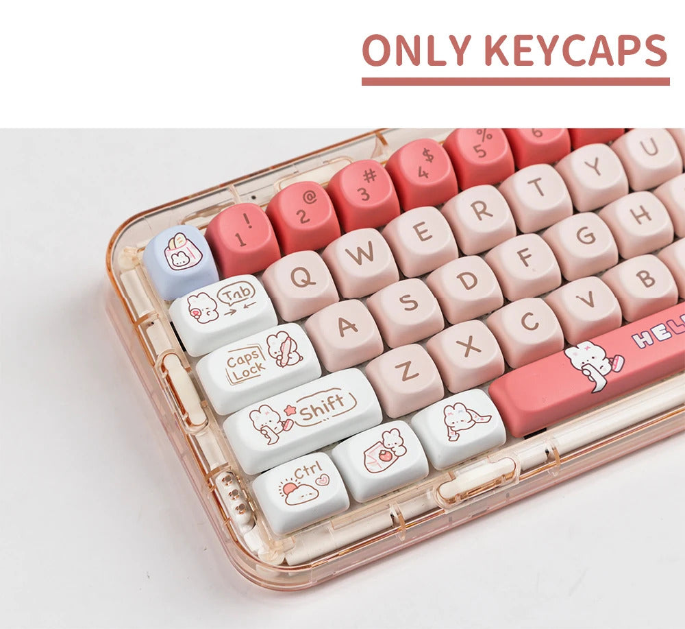 140 Keys SOA Profile Shopping Rabbit Theme PBT Keycaps - Keebookeys