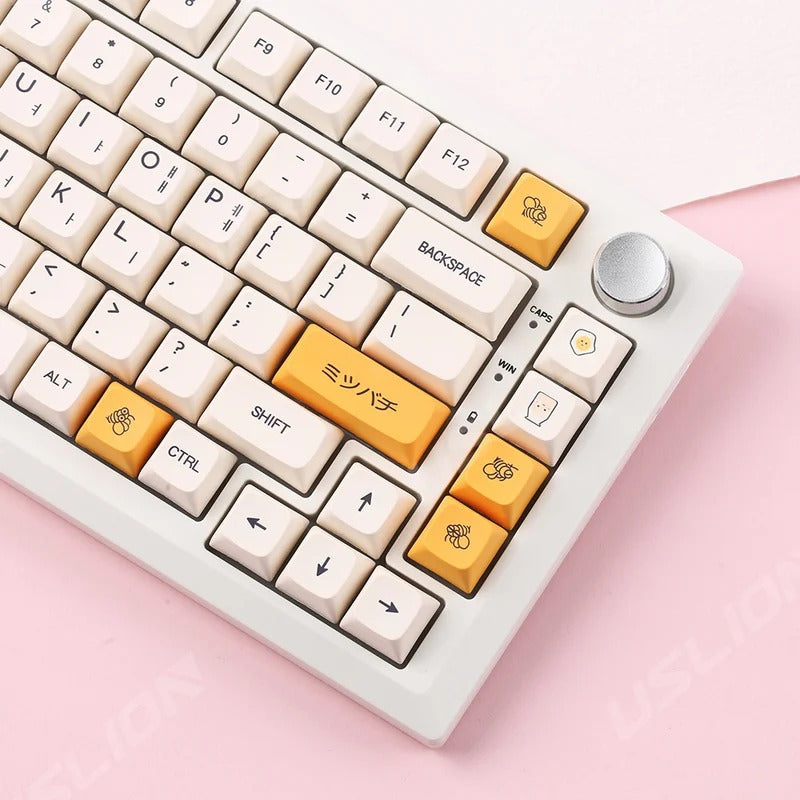 XDA Profile Honey Milk Theme PBT Keycaps - Keebookeys