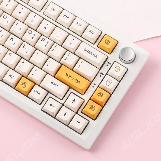 XDA Profile Honey Milk Theme PBT Keycaps - Keebookeys