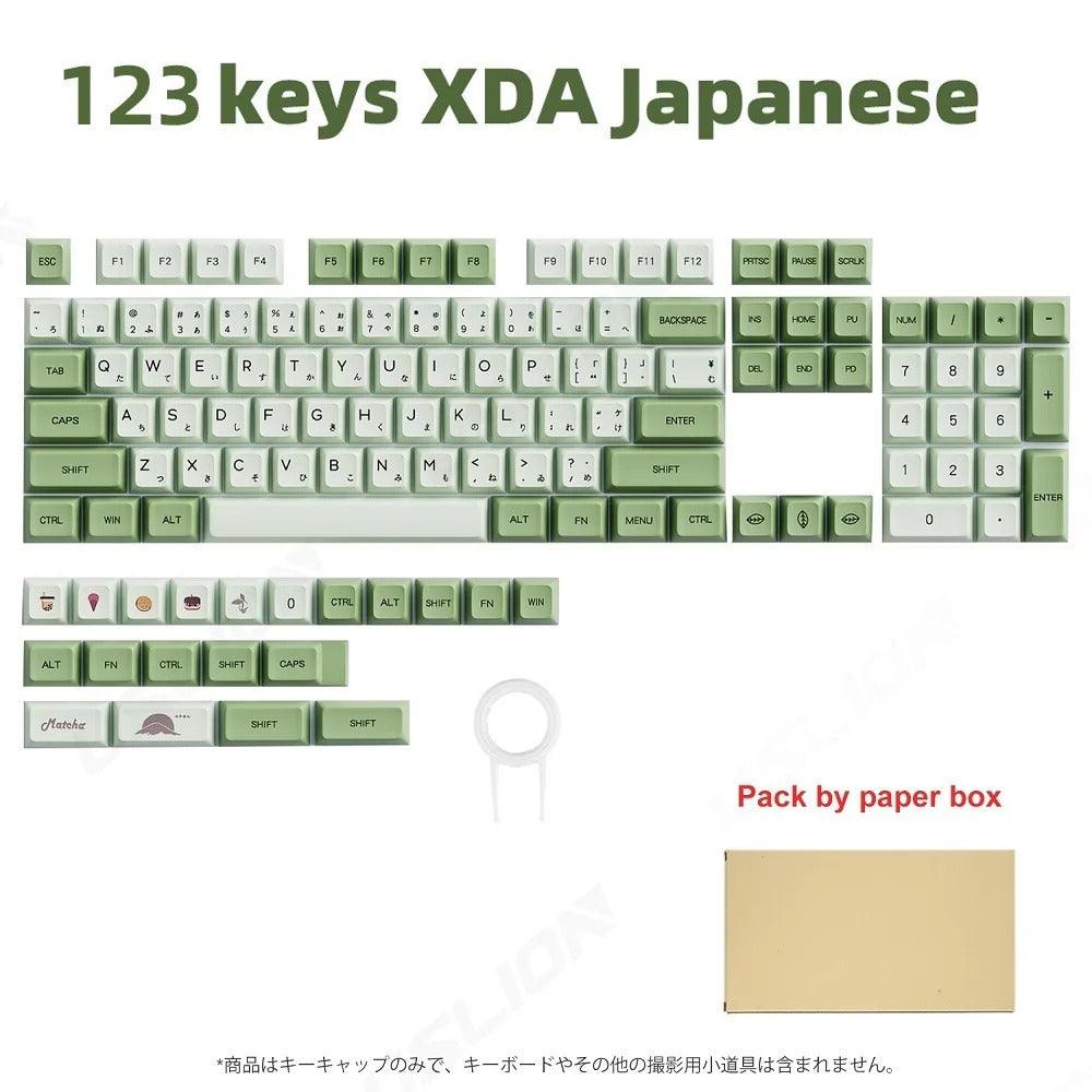 123 Keys XDA Profile Green Tea PBT Keycaps - Keebookeys