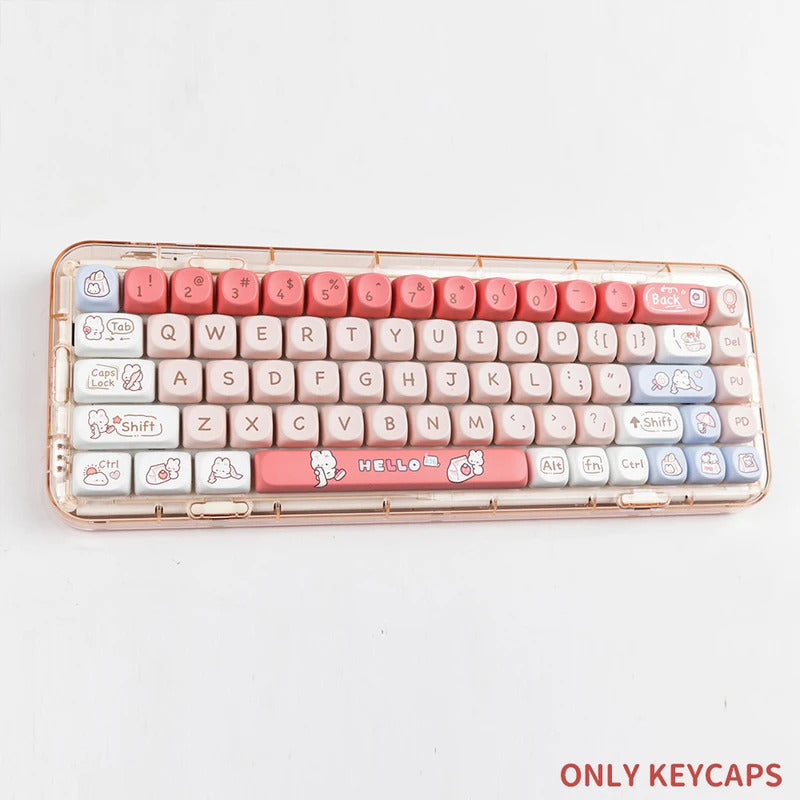 140 Keys SOA Profile Shopping Rabbit Theme PBT Keycaps - Keebookeys