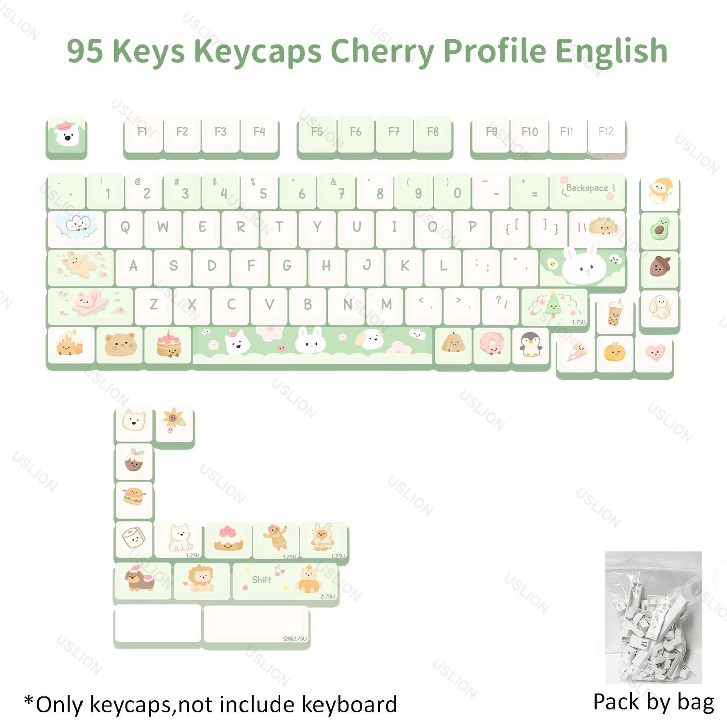95 Keys Cherry Profile Sweet Zoo Series II PBT Keycaps - Keebookeys