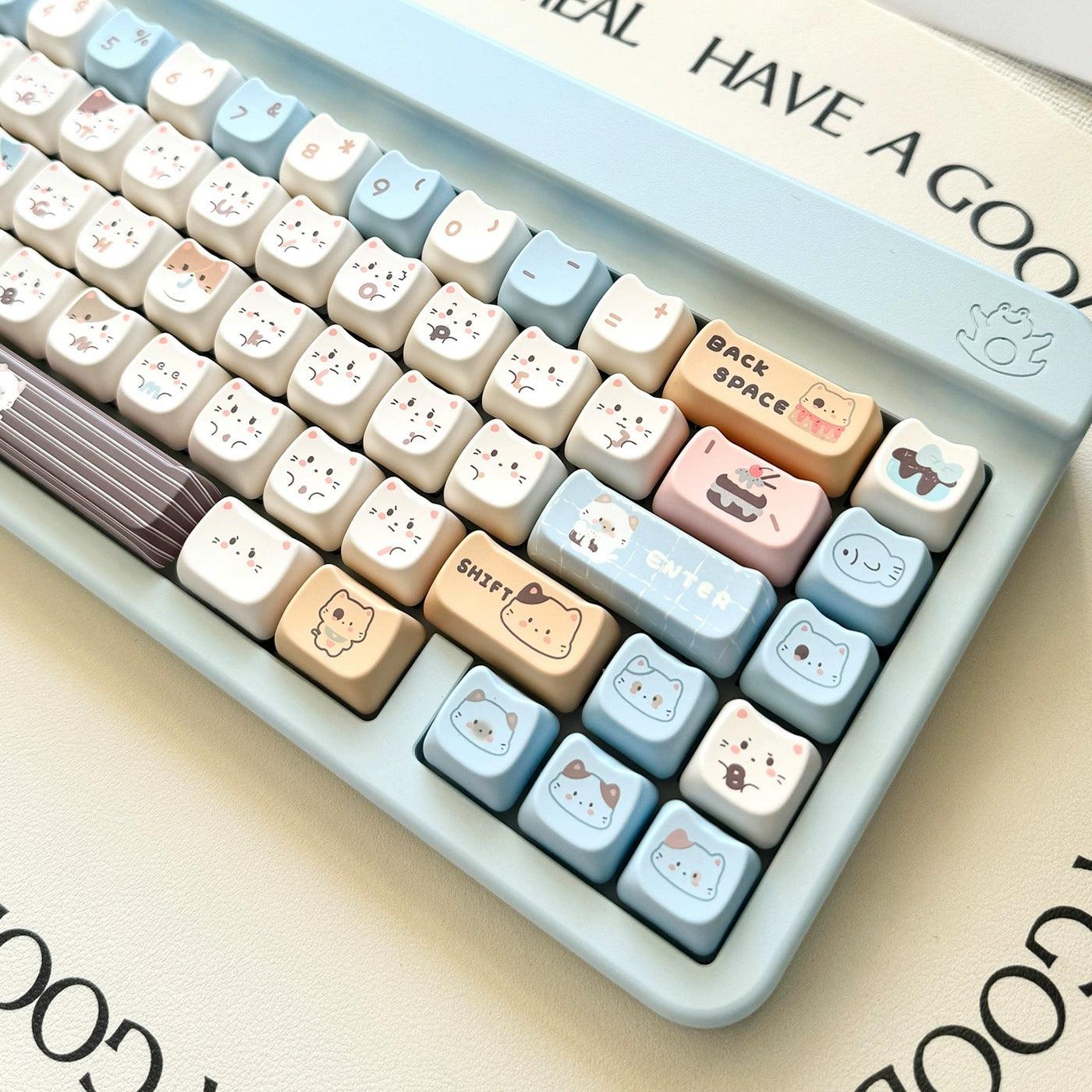 MOA Profile Sea Salt Cat PBT Keycaps - Keebookeys