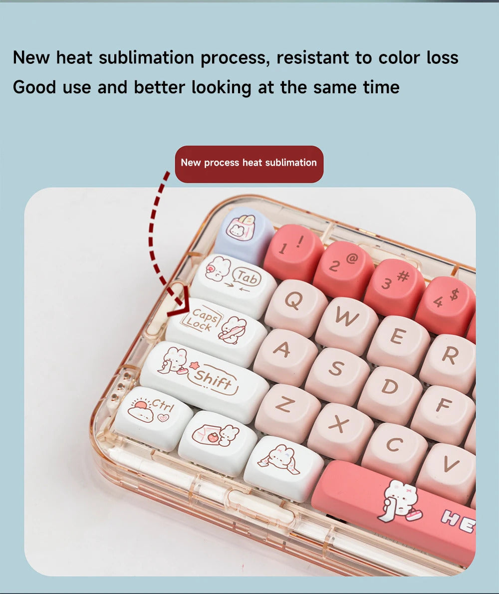140 Keys SOA Profile Shopping Rabbit Theme PBT Keycaps - Keebookeys