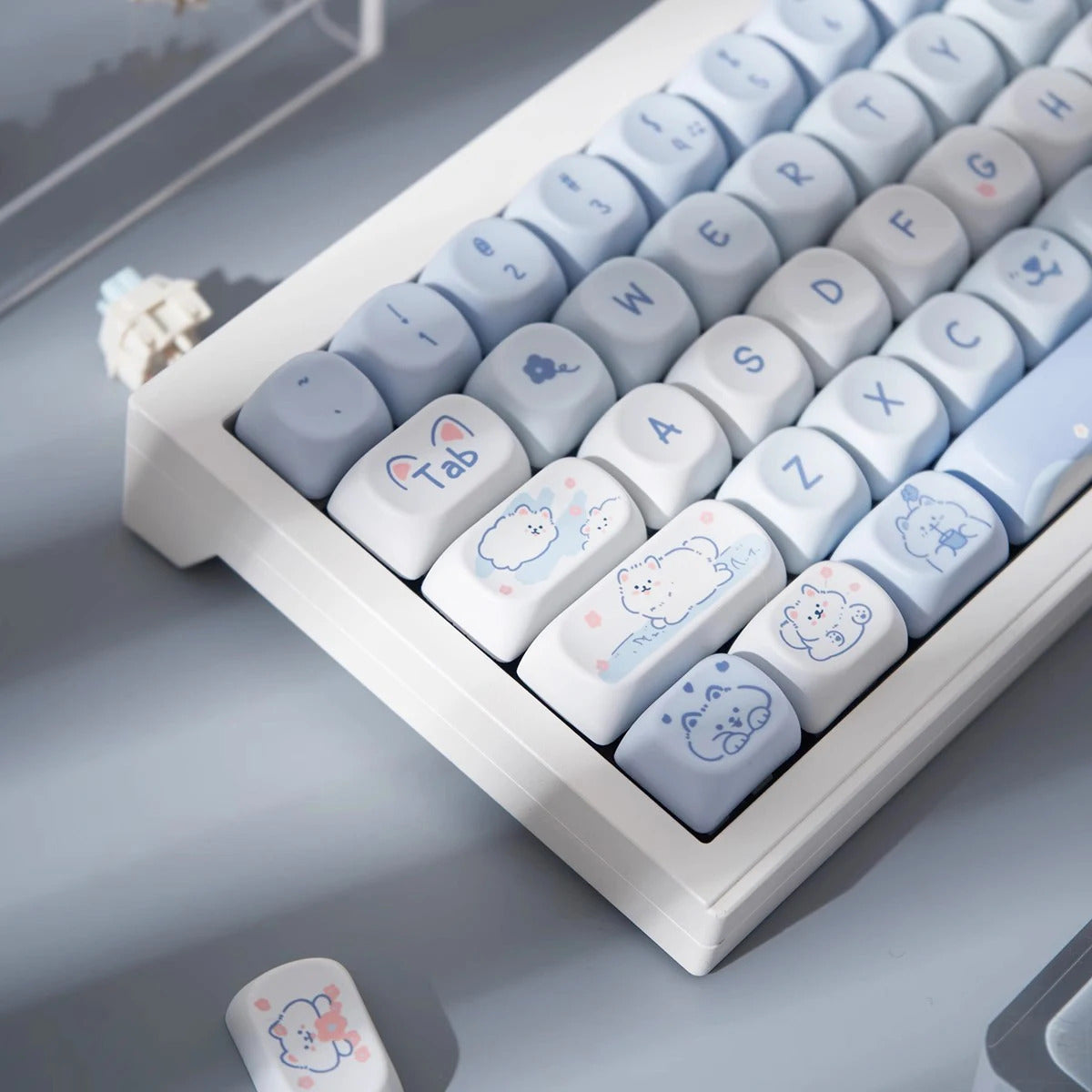 MOA Profile Samoyed Dogs PBT Keycaps - Keebookeys