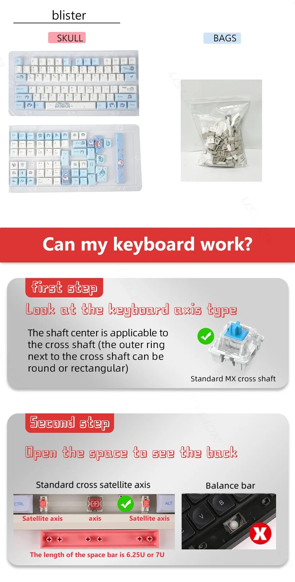 131 Keys Cherry Profile Cute Shark Theme PBT Keycaps - Keebookeys