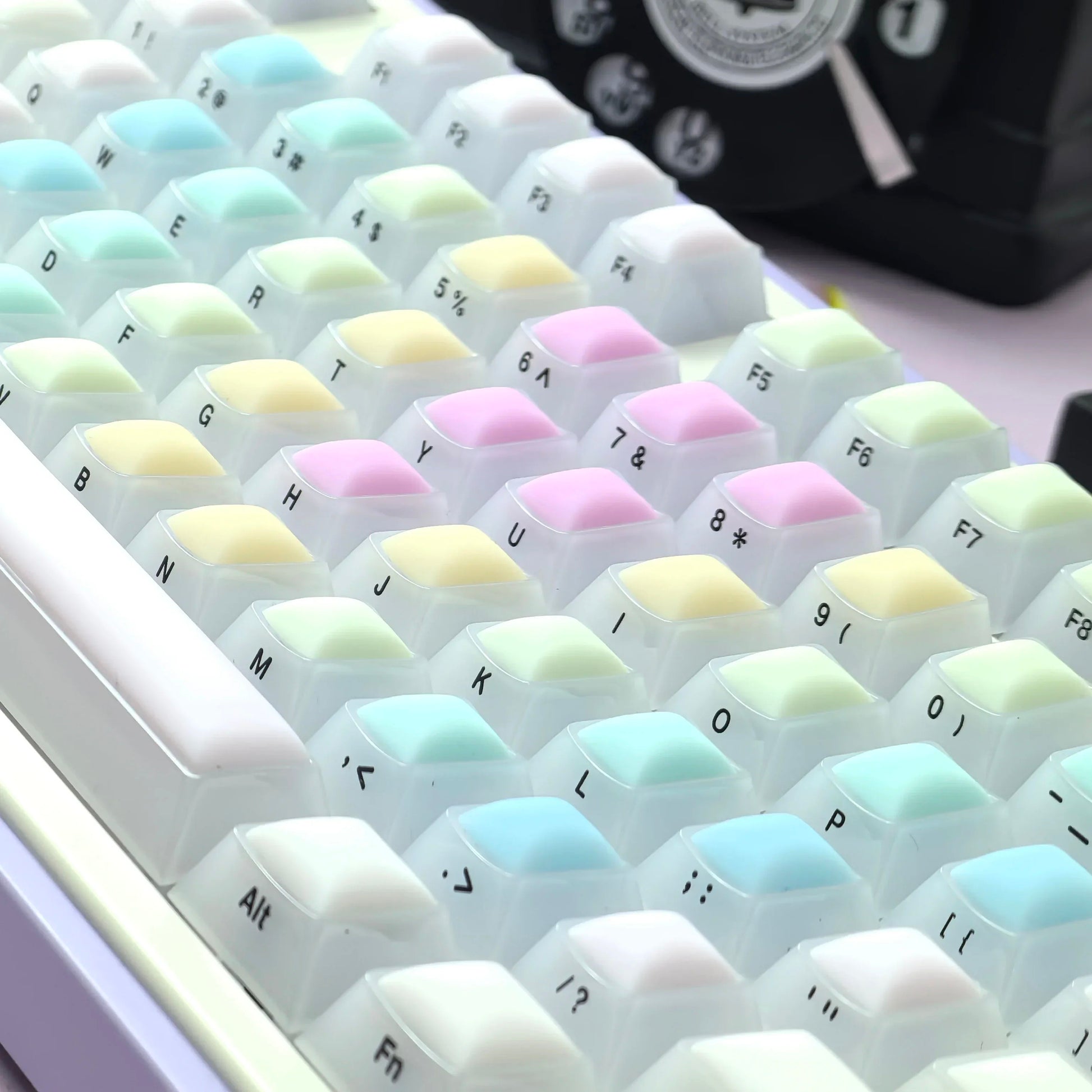 124 Keys Cherry Profile Rainbow Soft Candy Keycaps - Keebookeys
