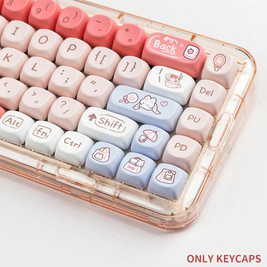 140 Keys SOA Profile Shopping Rabbit Theme PBT Keycaps - Keebookeys