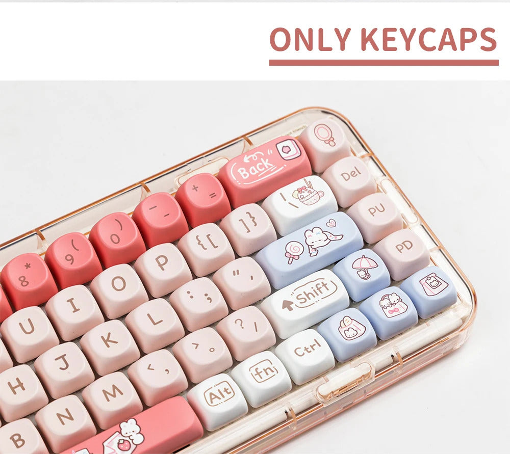 140 Keys SOA Profile Shopping Rabbit Theme PBT Keycaps - Keebookeys