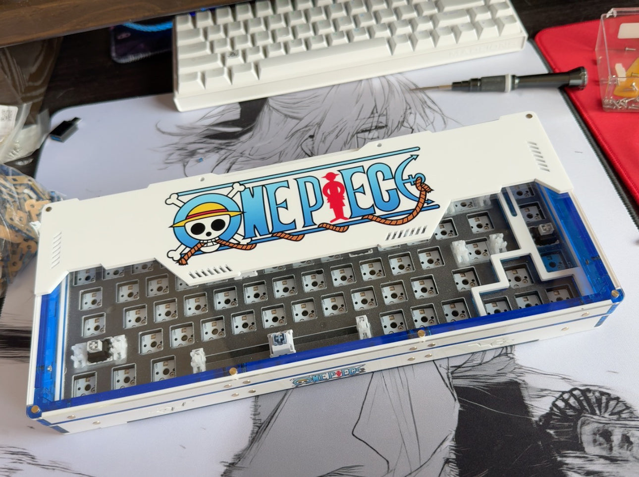 Zuoer 68 UV One piece keyboard Handcrafted Acrylic Keyboard - Gintama Waves Theme