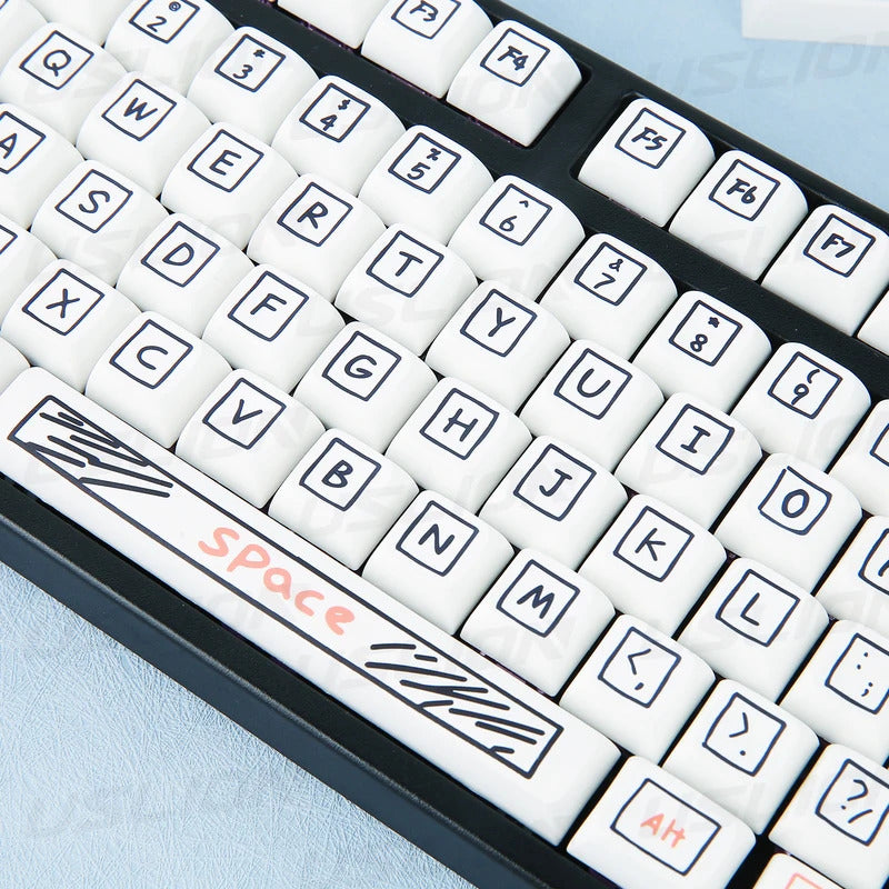 125 Keys Graffiti Theme XDA Profile PBT Keycaps - Keebookeys