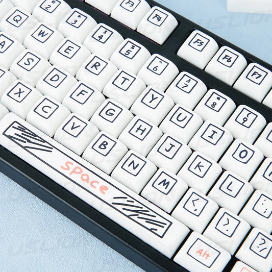 125 Keys Graffiti Theme XDA Profile PBT Keycaps - Keebookeys