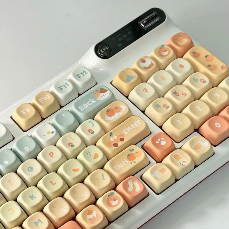 131 Keys XOA Profile Orange Soda Theme PBT Keycaps - Keebookeys