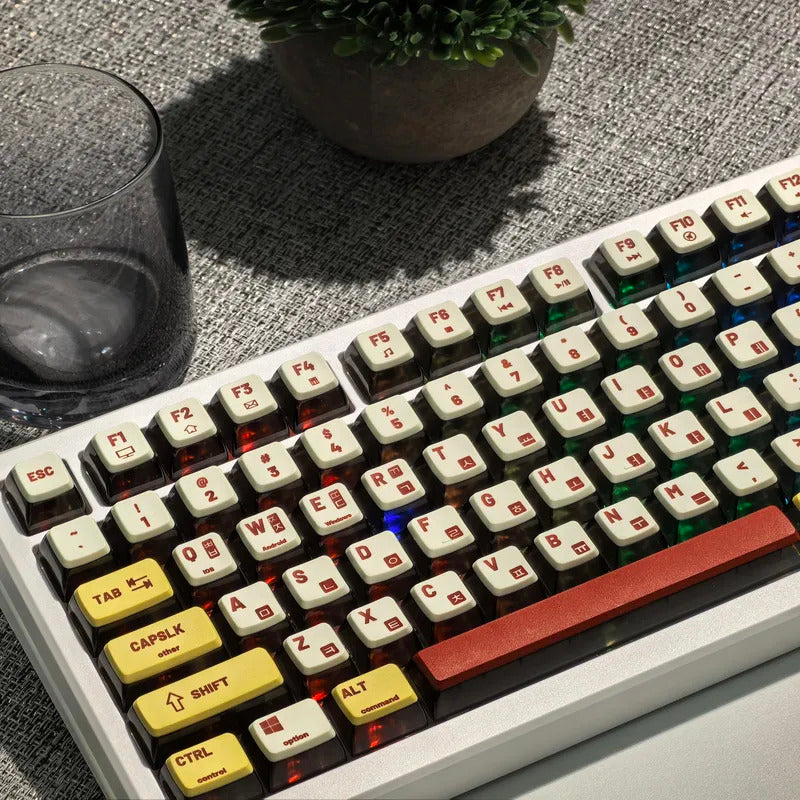 116 Keys ASA Profile Retro Style Pudding Keycaps - Keebookeys