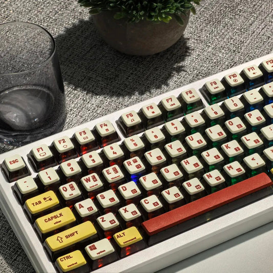 116 Keys ASA Profile Retro Style Pudding Keycaps - Keebookeys